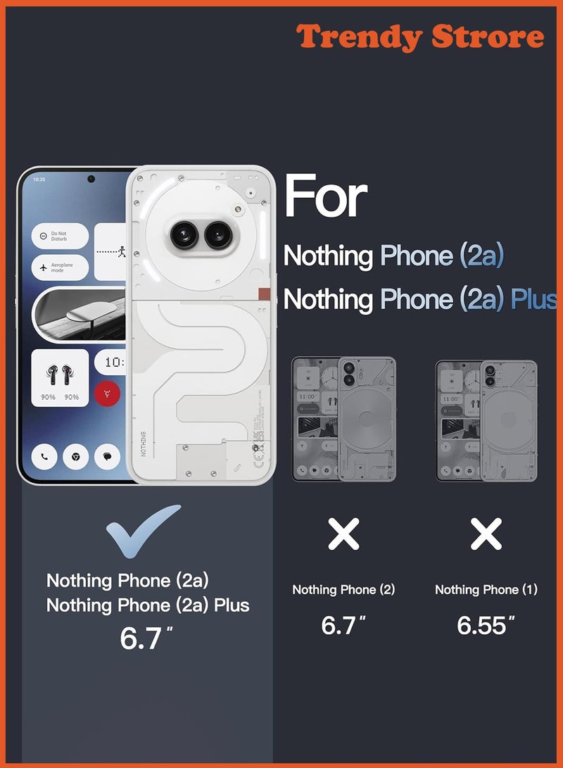 【1+2】 Nothing Phone 2a Case and Screen Protector, 360 Degree Full Body Hard Plastic Material Protective Back Cover, Detachable Split Slim Fit Shockproof Casing, Anti-Scratch Bumper Mobile Case - Image 2